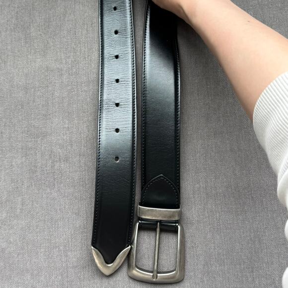 Khaite The Bruno Belt in Black Leather with Antique Silver One Size main image 12